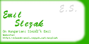 emil slezak business card